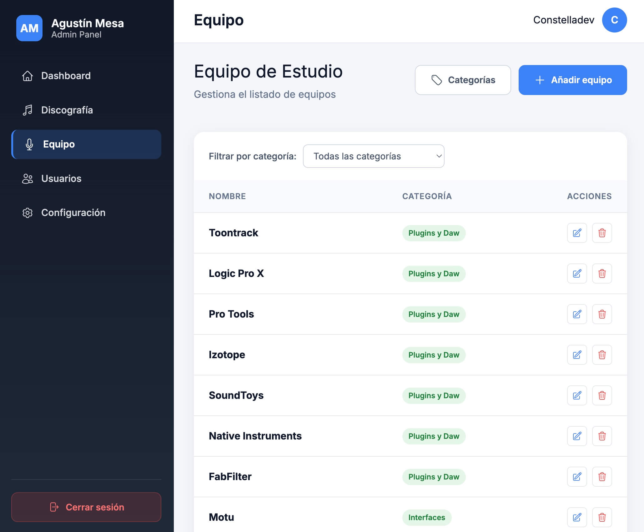 CMS Constelladev - Gestión de galería