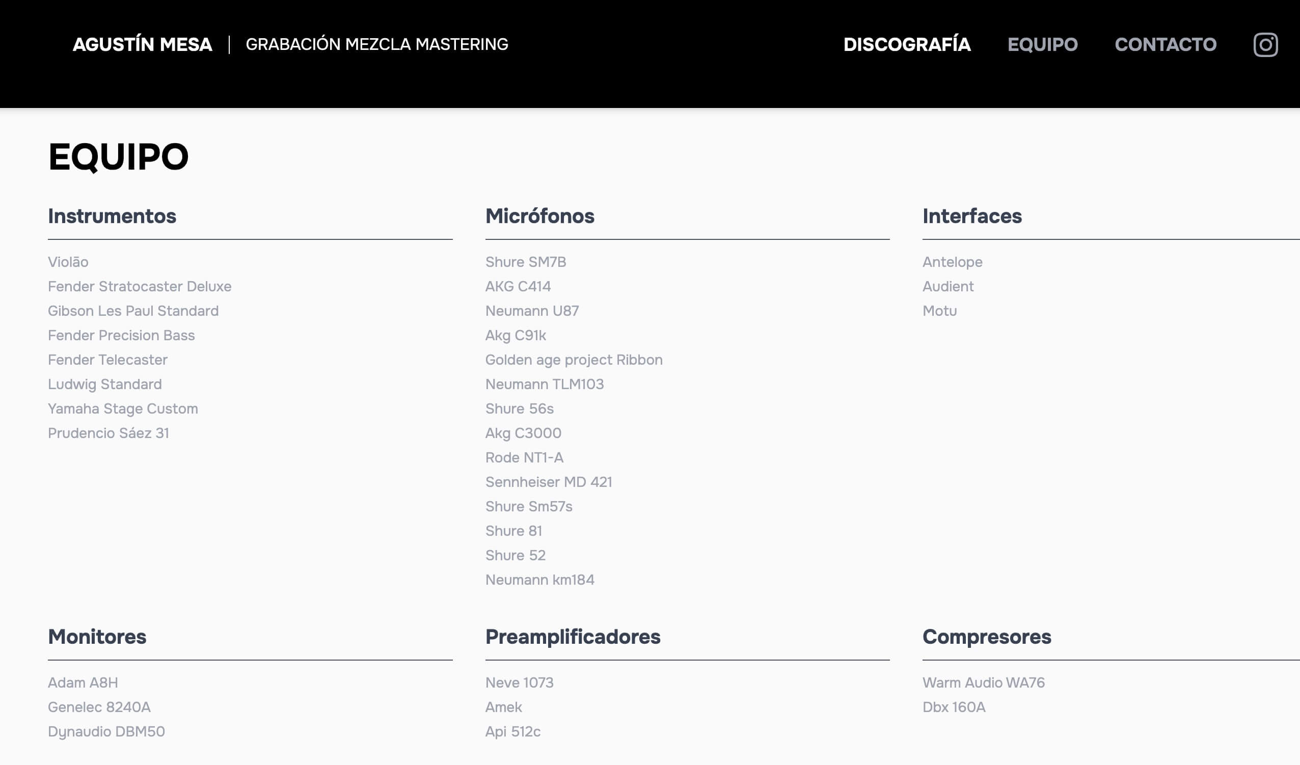 Agustín Mesa - Galería y contenidos