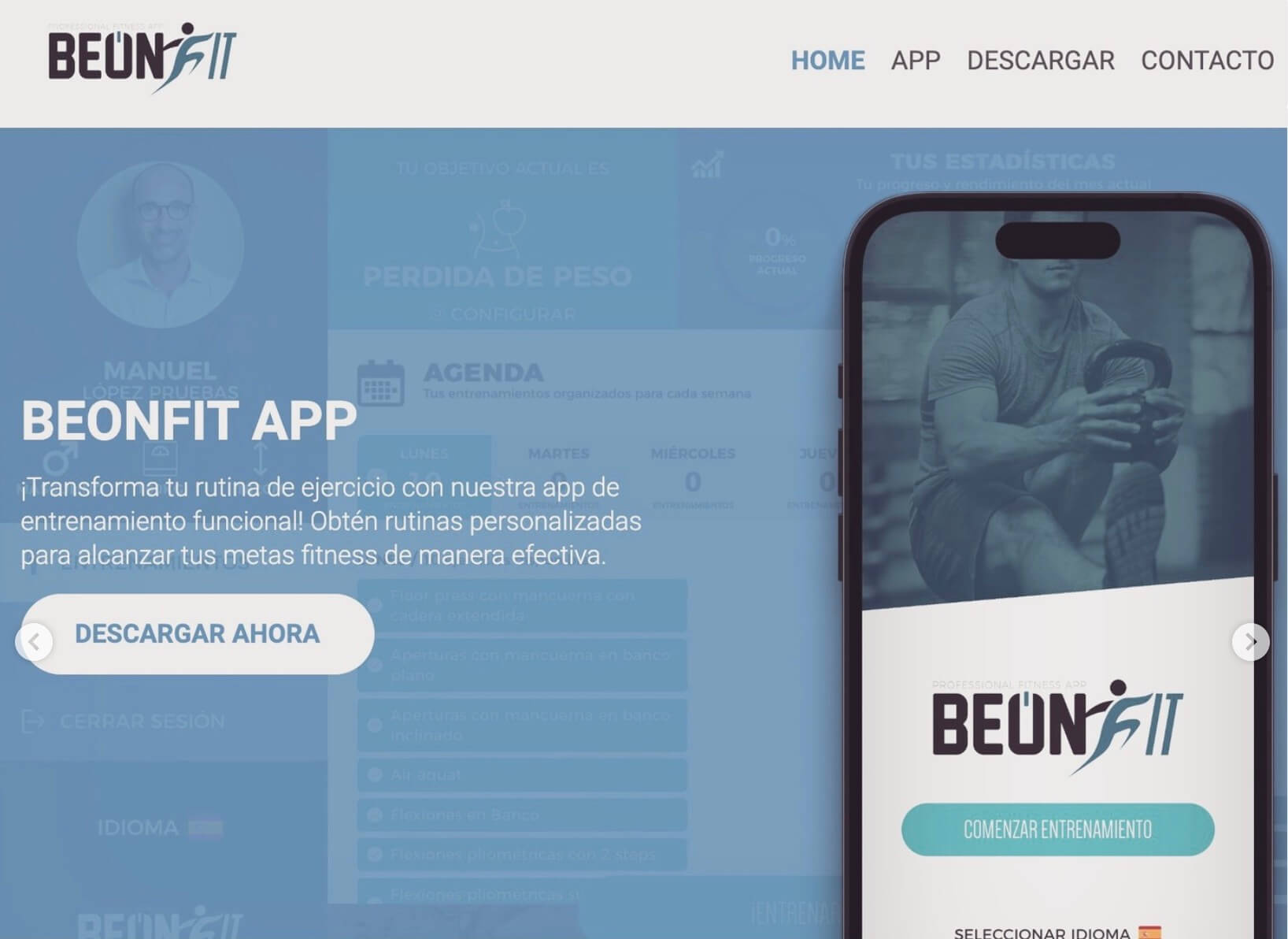 Beonfit - Web comercial y CMS