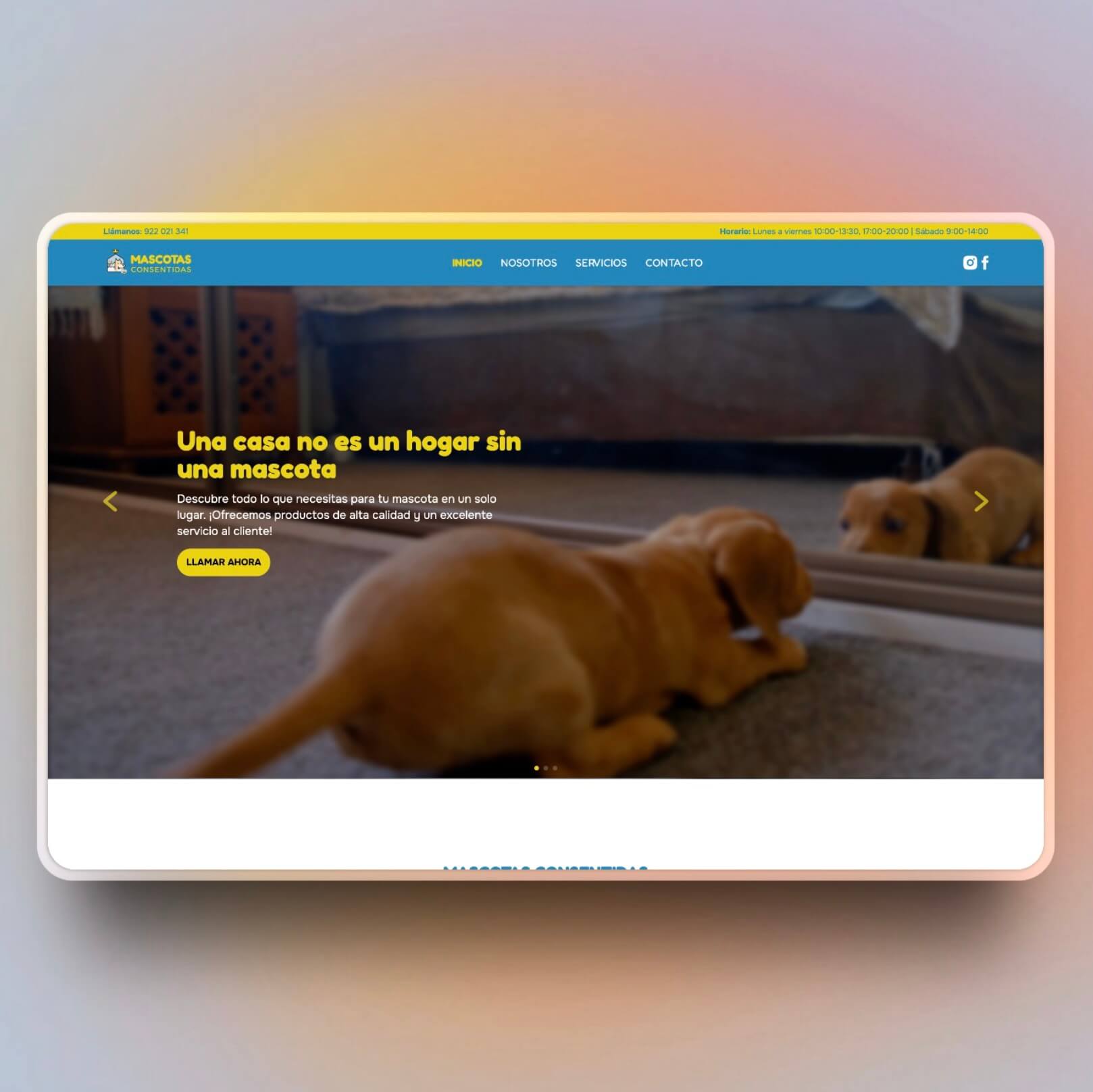 Mascotas Consentidas - Web one-page