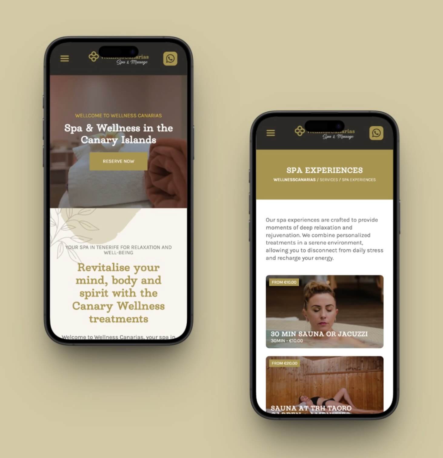 Wellness Canarias - Web móvil